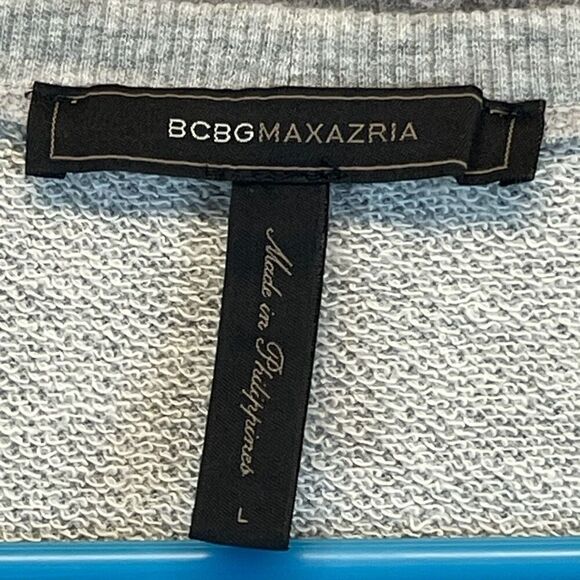 BCBGMaxAzria Sweatshirt Women’s Large Grey Studded Pullover Crewneck Long Sleeve - Picture 4 of 14